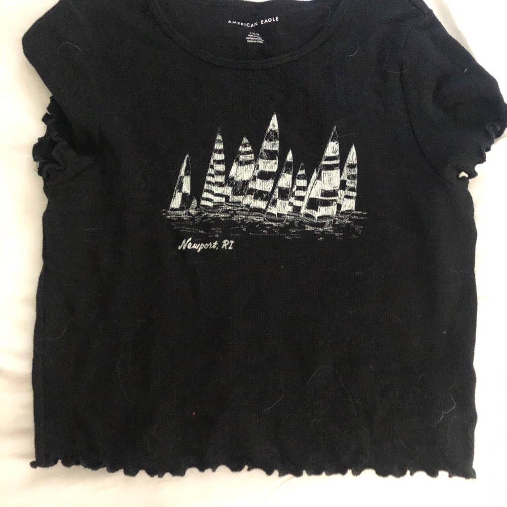 Black graphic fitted shirt